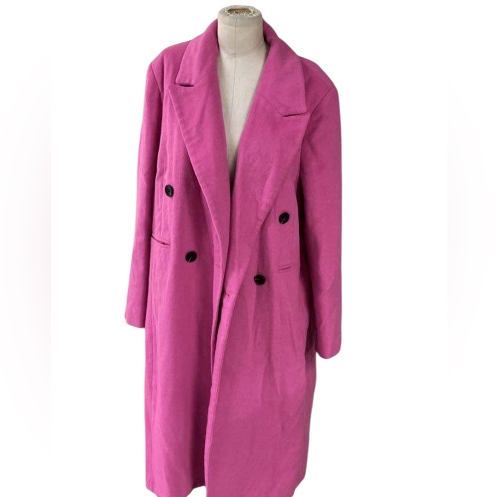 Kathy Ireland Vibrant Pink Winter Trench Coat Size large